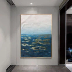 Tranquil Waves -Art By Maudsch 100 Hand Painted Oil Paintings Modern Gold Foil Ocean Art Seascape Abstract On Canvas Home Wall 1 1421e7ce c630 4eb1 9544 982c58c0b585