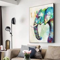 Elefriend -Art By Maudsch Hademade Modern Art Blue Elephant Oil Paintings on Canvas Graffiti Art Animals oil painting Wall Pictures 3 a56c3d2f e0af 457b b3f0 e265d5545bd8