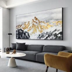 Mount Manaslu -Art By Maudsch OriginalLandscapePaintingAbstractGoldPaintingSnow yy